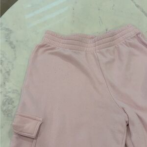 Pink womens Cargo wide leg  sweatpants